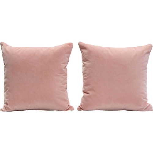 16" Square Accent Pillows in Blush Pink Velvet (Set of 2)