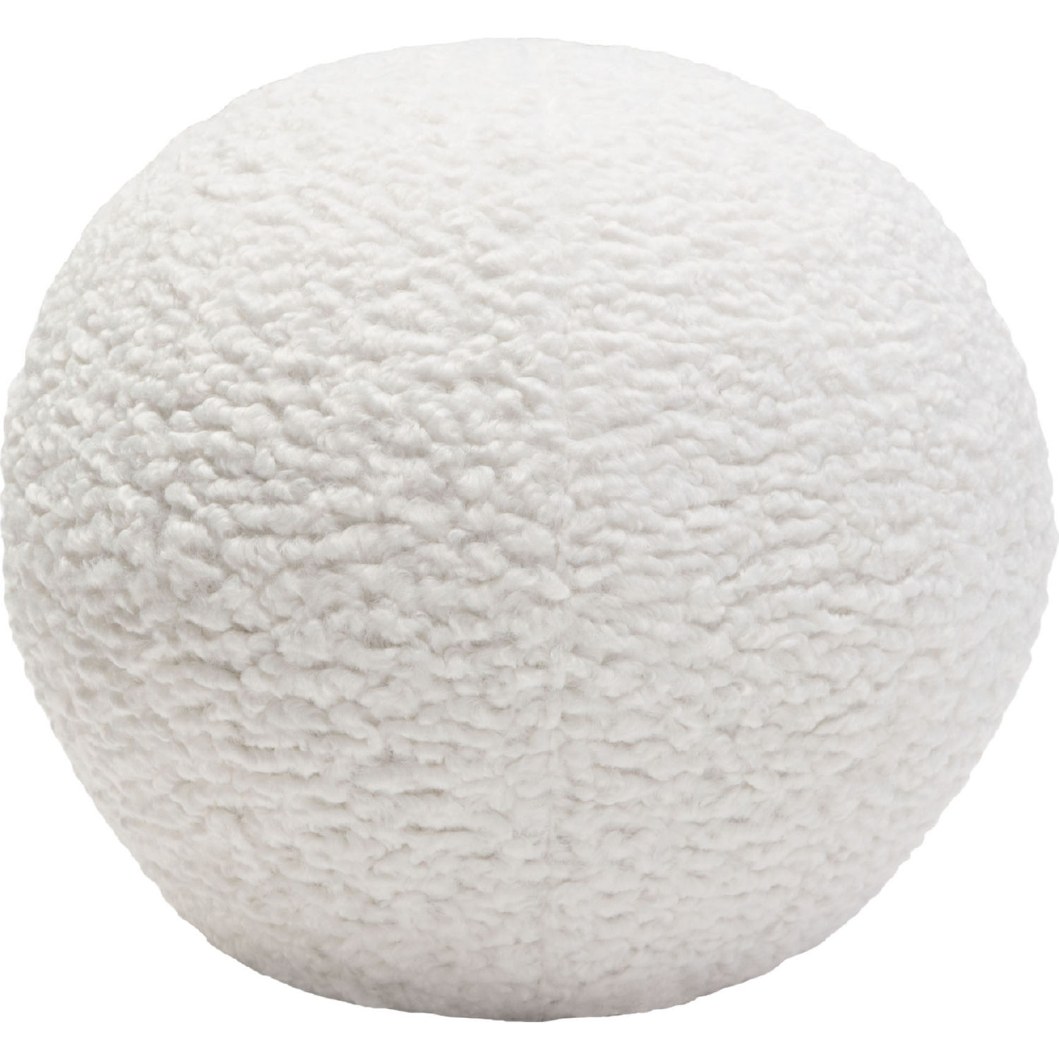 White Faux Shearling Large Round Accent Pillow By Diamond Sofa