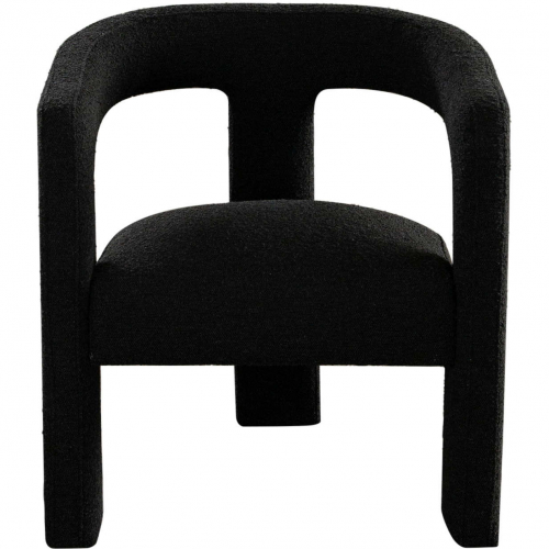 Scout Dining Accent Chair in Black Boucle Fabric