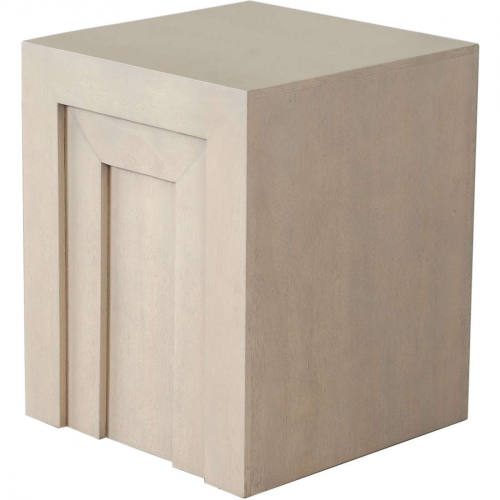 Sequence 18" Square End Table in Almond Grey Wood