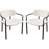 Skyler Dining Chair in Ivory Boucle & Black Metal (Set of 2)