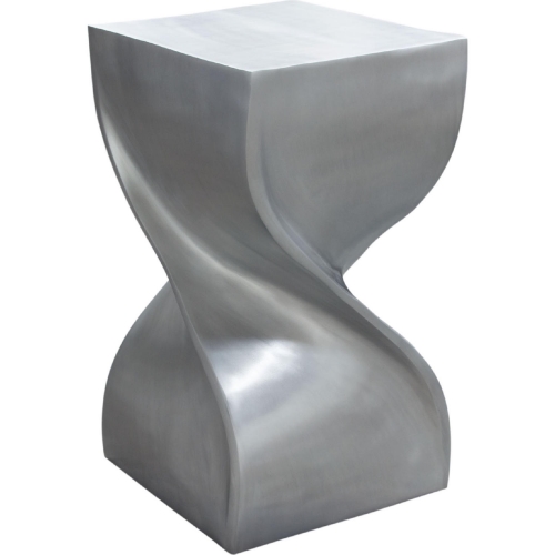 Spire Square Accent End Table in Nickel Casted Aluminum