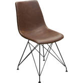 Theo Dining Chair in Chocolate Brown Leatherette (Set of 4)