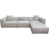 Vice 4 Piece Modular Sectional Sofa & Otooman in Barley Fabric