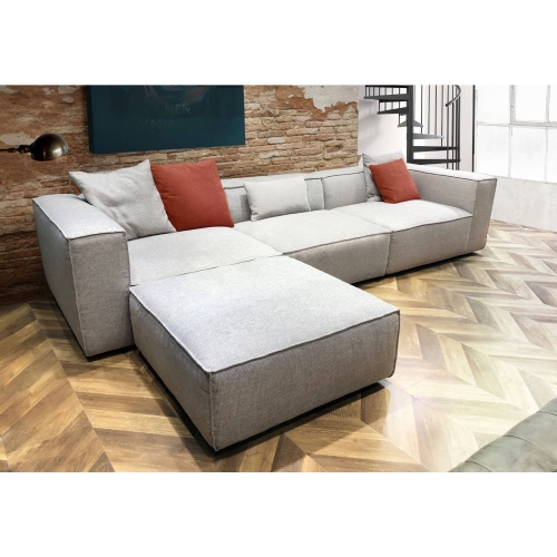 Vice 4 Piece Modular Sectional Sofa & Otooman in Barley Fabric