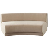 Zelda Curved Armless Sofa in Light Camel Performance Velvet