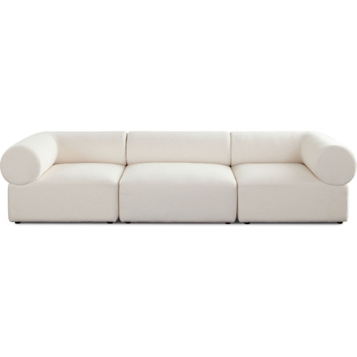 Zia 3 Piece Modular Sofa in Ivory Sherpa Fabric