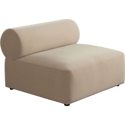 Zia Armless Accent Chair in Light Camel Performance Velvet Fabric