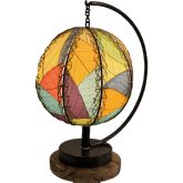 Pendulum Table Lamp w/ Multicolor Cocoa Leaves Orb Shade