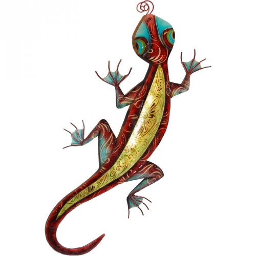 Wall Gecko in Metal & Capiz in Color