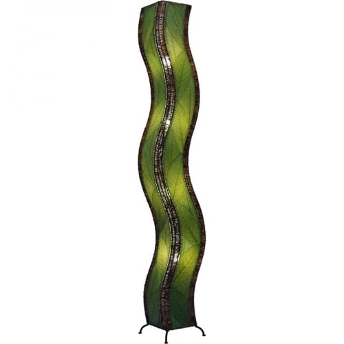 Wave Giant Floor Lamp in Green & Wrought Iron