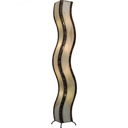 Wave Giant Floor Lamp in Natural & Wrought Iron