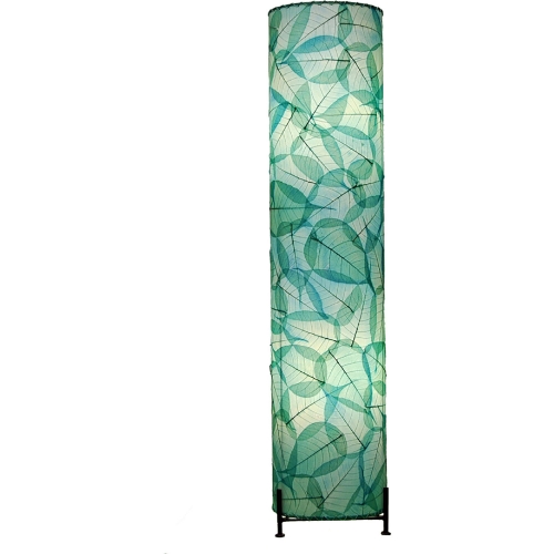 Banyan Large Floor Lamp in Sea Blue Cocoa Leaf & Metal