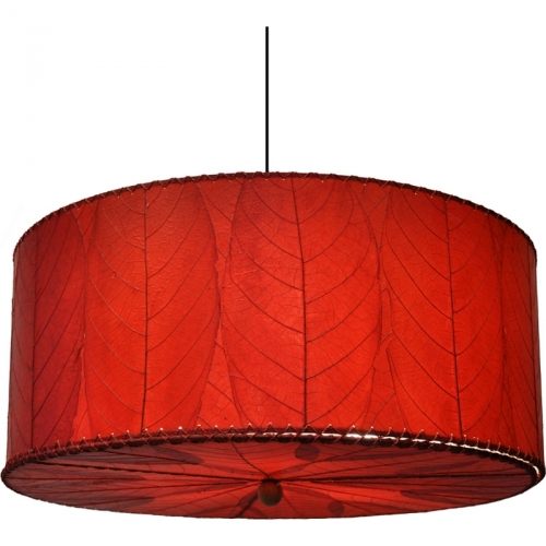 Hanging Drum Pendant Lamp in Red