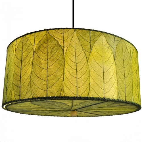 Hanging Drum Pendant Lamp in Green