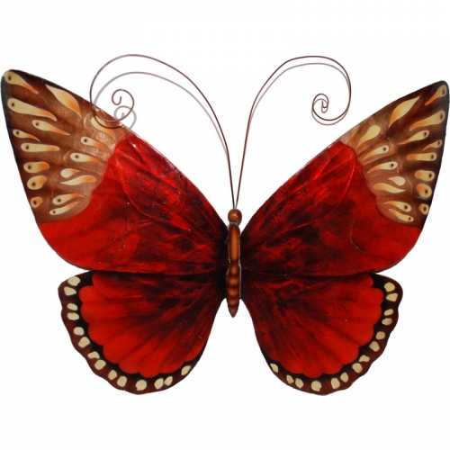 Wall Butterfly Metal Wall Decor in Red