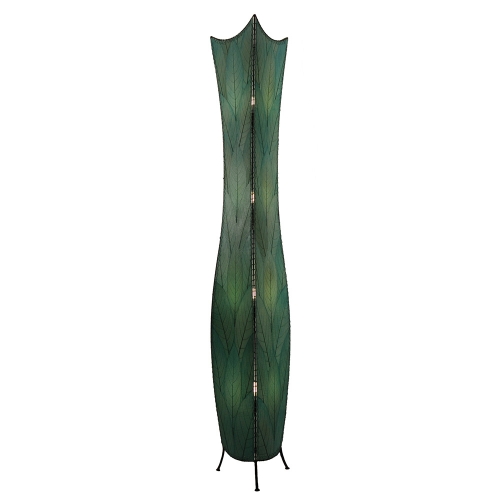 Flowerbud Shape Giant Floor Lamp in Sea Blue Cocoa Leaves