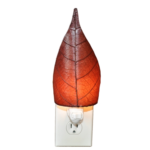 Leaf Nightlight in Single Burgundy Cocoa Leaf