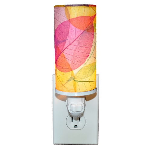 Cylinder Nightlight in Multicolor Banyan Leaves