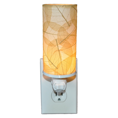 Cylinder Nightlight in Natural Banyan Leaves