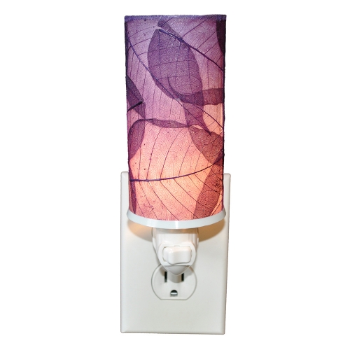 Cylinder Nightlight in Purple Banyan Leaves