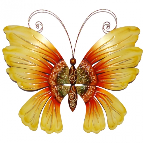 Wall Butterfly Metal Wall Decor in Sunflower