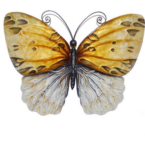 Wall Butterfly Metal Wall Decor in Honey