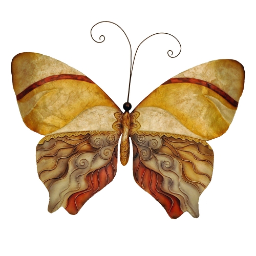 Butterfly Pearl Tan & Brown Metal Wall Decor