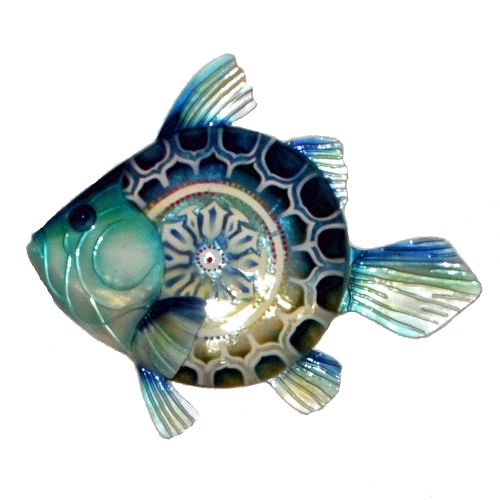 Blue Fish Metal Wall Decor