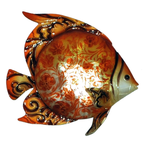 Orange Fish Metal Wall Decor