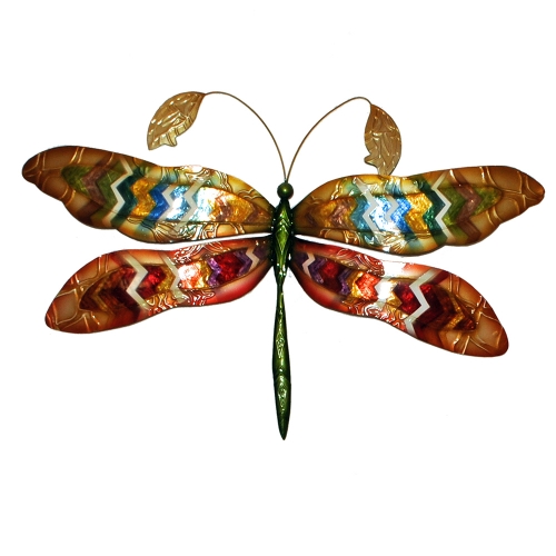 Multicolor Dragonfly Metal Wall Decor