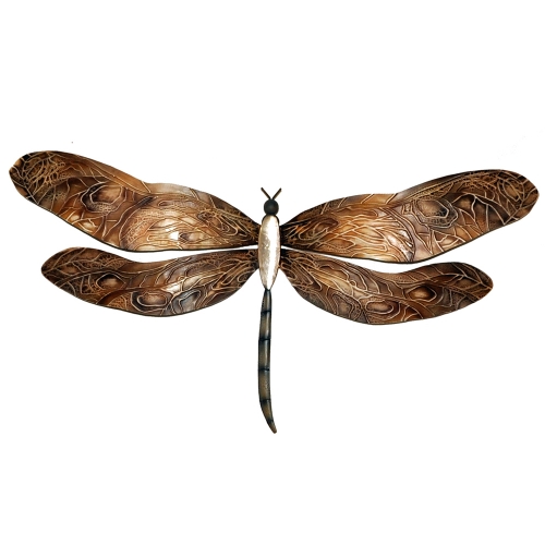 Earthtoned Dragonfly Metal Wall Art