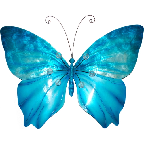 Butterfly Wall Decor in Sea Blue w/ Beads