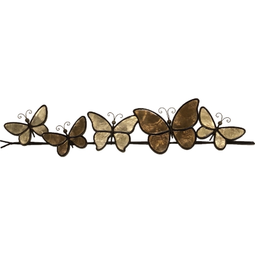 Butterflies on a Wire Wall Decor in Brown Iron