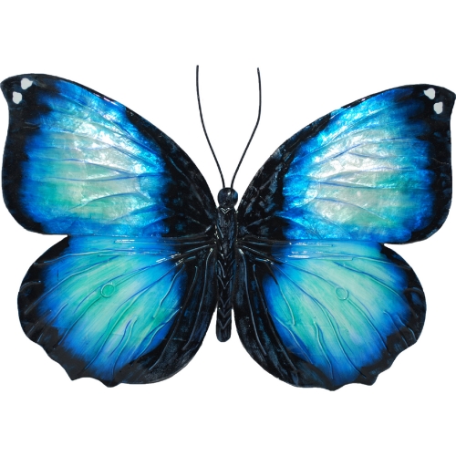 Butterfly Wall Decor in Blue & Black Capiz Shell