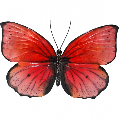 Butterfly Wall Decor in Red w/ Black Edge Capiz Shell