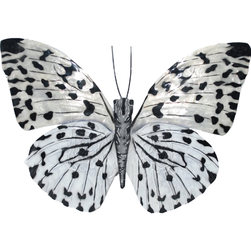 Butterfly Wall Decor in Black & White Capiz Shell