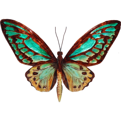 Butterfly Wall Decor in Aqua Blue & Gold Capiz Shell