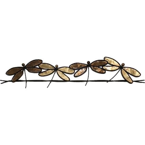 Dragonflies on a Wire Wall Decor in Brown Iron