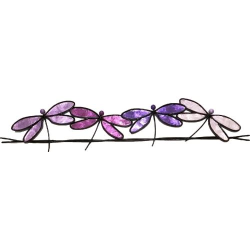 Dragonflies on a Wire Wall Decor in Purple Iron