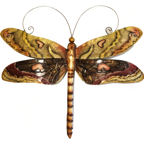 Dragonfly Wall Decor in Multicolor Brown