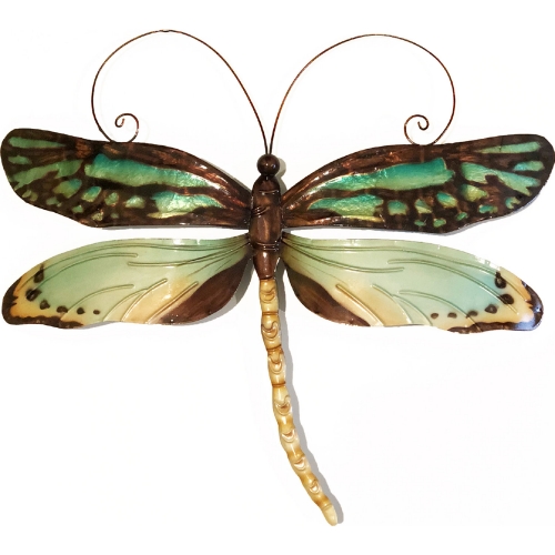 Dragonfly Wall Decor in Aqua & Gold