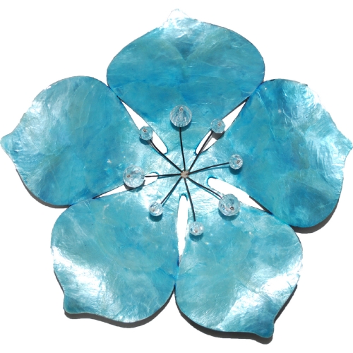 Flower Wall Decor in Blue Capiz Shell