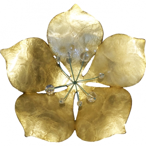 Flower Wall Decor in Gold Capiz Shell