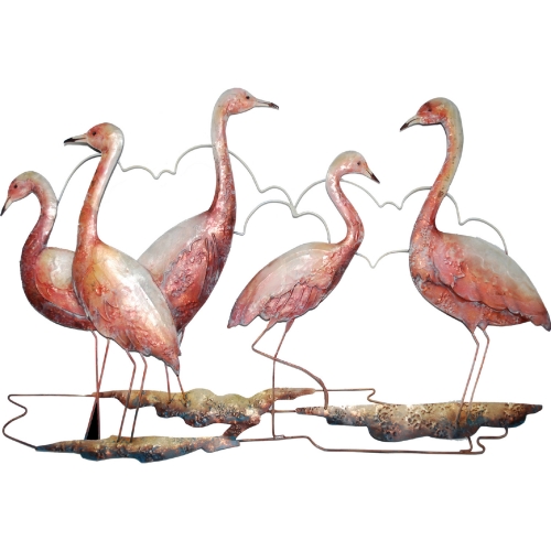 Flamingos Wall Decor in Multicolor (Set of 5)