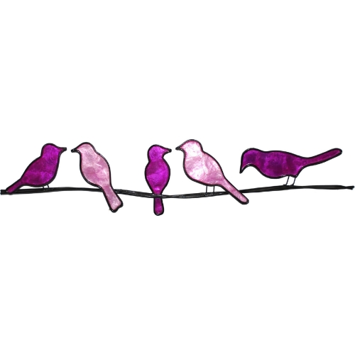 Birds on a Wire Wall Decor in Purple Capiz & Metal