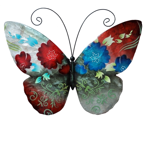 Wall Butterfly Metal Wall Decor in Spring Flowers