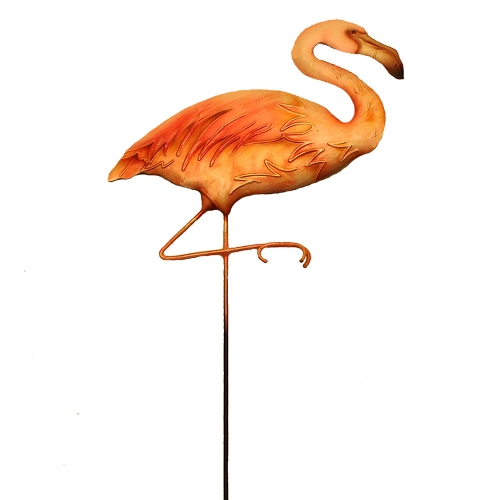 Garden Stake Flamingo in Multicolor Metal