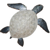 Sea Turtle Wall Decor in Pewter w/ Pearl Shell