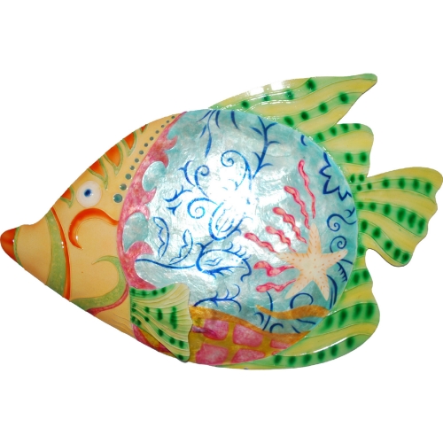 Fish Colorful 20" Wall Decor w/ Green Accent